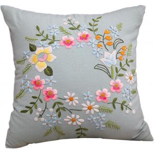 Ksfal-Kit De Taies D'oreiller À Broder Housse De Coussin Kit De Taie D'oreiller Kits De Point De Croix Pour Débutants-Bleu Clair - Neuf