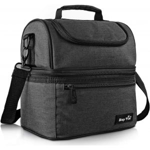 Mevronisshop-Sac Isotherme Repas Femme & Homme, Lunch Box Bag Isotherme, Glaciere Souple, 7.5 L Sac Pour Enfant Travail Piquenique (Gris Fonc&eacute;) - Neuf