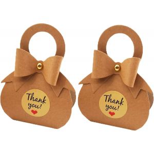 CMJAAGUR-Lot De 50 Boîtes À Bonbons Portables En Papier Kraft, Boîtes À Dragées De Mariage, Sacs Cadeaux De Fête, Sacs À Friand S, Décorations De Fête Pour Mariage, Anniversaire, Noël[M729] - Neuf