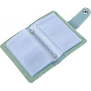 Porte Carte de Crédit pour Femmes Homme, Porte Cartes de Visite PU Cuir Portefeuille de Protection 24 Fentes pour Protéger Les Cartes Bancaires, Les Cartes D'identité, Les Cartes de Crédit (Vert) - Neuf