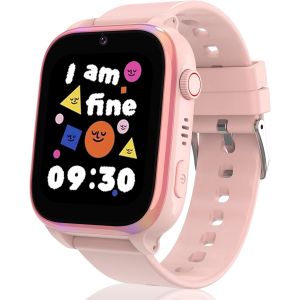 Montre Connect&eacute;e Enfant Gps, Montre Intelligente Enfant 4G Appel, Chat Vid&eacute;o/Vocal, Sos, Mode Classe, R&eacute;veil, Calendrier, R&eacute;ponse Automatique, Verrouillage Mot Passe, Ip68 Montre Gps Enfants Cadeau - Neuf