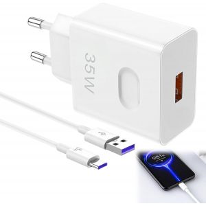 LORANKA-35W Chargeur USB Supercharge avec C&acirc;ble USB C 2m pour 200 400 Lite Pad X9a X6c X6b X7b Magic6,35W Chargeur Rapide pour 90 70 Lite Magic6 6Pro X8a X7a X6a Pad X9a 8 - Neuf
