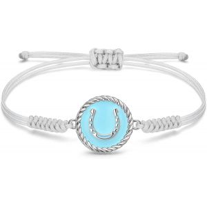 Eryi-Bracelet Corde Femme Original, Pendentif En Émail En Argent 925, Chaîne De Corde Réglable Faite À La Main, Cadeaux De Bijoux Pour Femme - Neuf