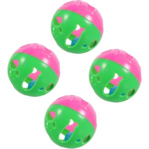 KAL-Pièces Balles À Grelots Pour Chats Lot De Jouets Plastique Interactifs Couleurs Aléatoires Parfait Pour Jeu Et Exercice Des Chats - Neuf