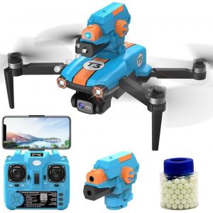 Letnerny-Drone Avec Caméra Réglable 1080p, Drone Pliable Rc Sans Balais Avec Tour De Tir, Quadricoptère Fpv Wifi, Positionnement Du Flux Optique, Mini Drone Pour Enfants Débutants-Obest - Neuf