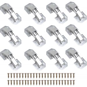 12 Pi&egrave;ce Charni&egrave;re porte placard, 3 Pouces 90&deg;Charniere Meuble, Charniere Invisible Placard, Pour portes d'armoires, portes en bois, portes battantes et fen&ecirc;tres - Neuf