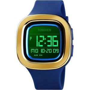 Eryi-Unisexe Sport Montre Outdoor Militaire Led Digitale Alarme Chronomètre Montres Bracelet 50m Etanche Plastique Er Caoutchouc Double Temps - Neuf