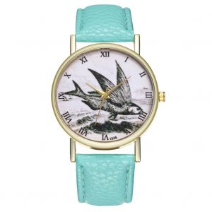 Montre-Bracelet A Quartz Avec Cadran Retro, Unisexe Et Decontractee, Pour Hommes Et Femmes - Creme Menthe - Neuf