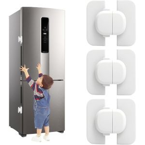 Kalanka-3 Pièces Securite Placard Enfant Bloque Porte Bébé Bloc Porte Securite Bebe Aucun Perçage Requis Bloque Tiroir Securite Enfant Pour Armoires Et Réfrigérateurs (Blanc) - Neuf