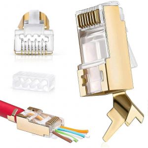 RJ45 Cat7 & Cat6A Connecteurs Modulaires RJ45 Connecteur 50UM 50Pcs Nouveau - Neuf