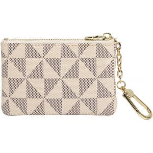 CAUC-Porte Monnaie en Cuir,Petit Porte Monnaie Femme avec Fermeture &eacute;clair,Portefeuille Portable avec Porte-cl&eacute;s,Mini Porte-Monnaie pour Homme et Femme (Blanc) - Neuf