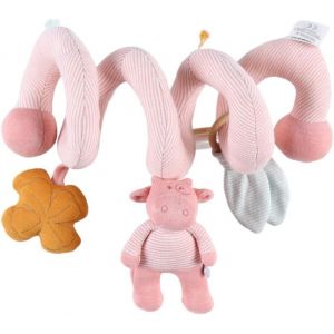 Noukie's - Spirale D'activité Bébé Popsie, Gigi & Louli - Jeu Éveil En Veloudoux - À Installer Sur Lit, Parc De Jeu, Siège Coque 0+, Poussette - Neuf