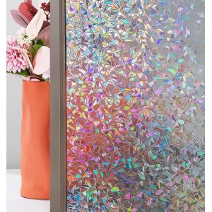 (45x400cm) 3D decoration Fenetre Film - Multicolore - Opaque - Auto-Adhesif - arc-en-ciel - Transparent, Verre Brise - Neuf