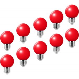 Kal-Couvre-Spirale E27, 2w, Lampe Led Edison, Lampe De Golf Rouge, Fête Pour Terrasse, Paquet De 10 - Neuf
