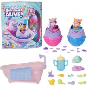 ERYI-Alive - 2 Oeufs + Douche Color Change - 2 Figurines À Collectionner Qui Changent De Couleur + 15 Accessoires - A Faire Eclore Avec De L'Eau - Figurine - Jouet Enfant 5 Ans Et + - Neuf