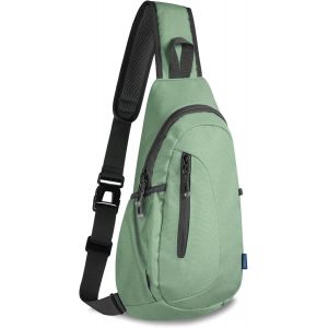 Kalanka-Small Sling Canvas Bag Lightweight Crossbody Bag For Women Rucksack For Men Running Backpack Travel Chest Pack Shoulder Daypack For Gym Work Outdoor Hiking Sports Aqua Geen - Neuf