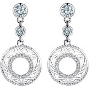 Kal-Boucles D'oreilles Femme Argent Sterling 925 Pendentif Boucles D'oreilles Cadeaux Originaux -Pour Femmes Epouse - Neuf