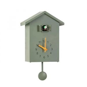 Horloge Murale - YNKKVRE - Coucou - Voix d'oiseau Naturelle - Design Contemporain - 25 x 20 cm - Neuf