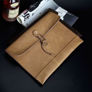 Porte-documents en cuir véritable pour homme,porte-documents A4,pochette marron,pochette enveloppe pour iPad - brown - Neuf