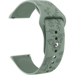 Eryi-Bracelet De Montre Gravé Floral, 20 Mm, 22 Mm, Bracelet En Silicone Étanche, Avec Fermeture Rapide, Bracelet De Rechange Réglable Pour Homme Et Femme - Neuf