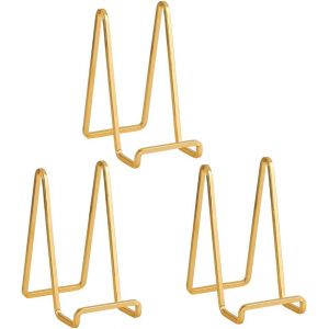 Chevalet Support Presentoir Porte Assiette-6 Pouces Metal Support Assiette Decorative-Support Cadre Photo de Table-Présentoir de Fer pour Plaque|Livre Cuisine|Carte Postale|Art-Or.[T43] - Neuf