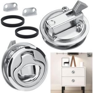 ChenQuanSarl-2 Pièces Loquet De Trappe Affleurant En Alliage De Zinc Loquet De Trappe Bateau Loquet De Traction Pour Bateau Serrure De Loquet De Trappe Affleurante Pour Meubles, Tiroirs, Armoires, Po - Neuf