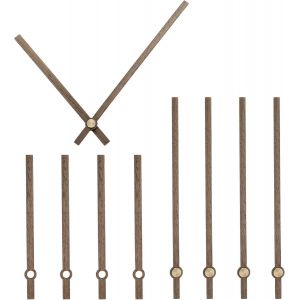 FCHHK-Ensemble de 5 Aiguilles D'Horloge en Bois Uniquement de Noyer pour Kit D'Horloge pour Réparation D'Horloge, Convient pour Horloge Murale de 14 Pouces, 5,91 Pouces - Neuf