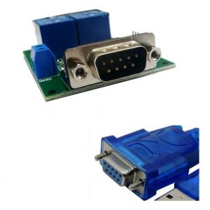Module relais RS232 12 V CC à 2 canaux avec interface DB9 mâle - Neuf