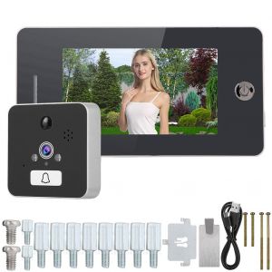 4,3 pouces 960P WiFi sans fil numerique Visionneuse de porte IR Sonnette Video Interphone Moniteur - Neuf