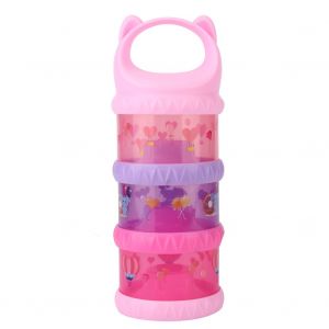 Distributeur De Lait En Poudre Portable En Plastique A Trois Couches, Boite De Rangement Pour Aliments, Pour Enfants Et Bebes, Rose - Neuf
