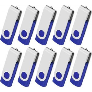 Clé Usb 4Go Lot De 10 Cles Usb 2.0 Mémoire Stick Lecteur Usb Flash Drive Stockage Rotation Disque Pendrive Pour Ordinateur Portable/Pc/Voiture (Bleu)[CLE8110312] - Neuf