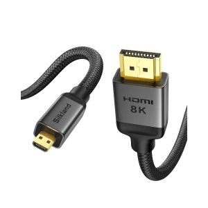Câble Micro HDMI vers HDMI 5M, [8K@60Hz, 4K@120Hz], Nylon Tressé, Compatible 48Gbps, HDR, eARC, pour Raspberry Pi 5/4, Appareils Photo, Hero, Ordinateurs Portables et Téléviseurs - Neuf