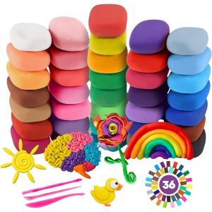 P&acirc;te &agrave; Modeler Autodurcissante 36 Couleurs + 3 OutilsArgile L&eacute;g&egrave;re S&eacute;chage &agrave; l'airCadeau Cr&eacute;atif pour Enfants 3-8 ans - Neuf
