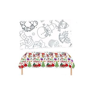 Nappe De No&euml;l &Agrave; Colorier Pour Enfants - Banni&egrave;re G&eacute;ante En Papier Pour S'amuser Et D&eacute;corer Pendant Les F&ecirc;tes - Neuf