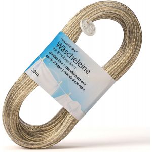 KALANKA-Corde &agrave; Linge 30 m&egrave;tres avec Noyau en Acier &iquest; Extra Solide pour l'int&eacute;rieur et l'ext&eacute;rieur - Neuf