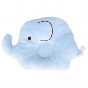 Oreiller Appui-Tete En Velours Pour Nouveau-Ne, Motif Elephant De Dessin Anime, Empeche La Tete Plate, Convient Aux Bebes De 0 A 1 An (Bleu) - Neuf