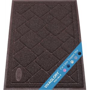 Shiliu-Tapis Pour Bac À Litière, Tapis Durable Pour Litière, 90×60 Cm, Capture La Litière, Retient La Litière Du Bac, Marron[2534] - Neuf