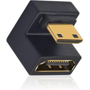 (1 paquet) Adaptateur Mini Hdmi vers Hdmi 8k en forme de U,prise en charge de l'adaptateur femelle Mini Hdmi vers Hdmi &agrave; angle descendant 8k@60hz,48gbps,appareil photo/ordinateur portable/HDTV/proje - Neuf