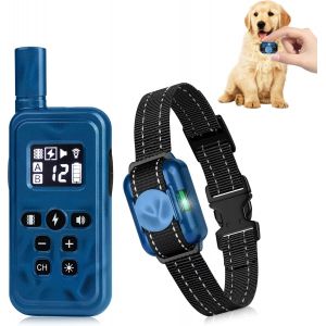 Minimal Collier De Dressage Pour Petit Chien, Le Plus Léger Collier Électrique Pour Chien Avec Télécommande, Portée 2000ft, 4 Modes Son/Vibration/Choc/Lumières,Étanche Ipx7 Pour Petits Moyennes Chiens - Neuf