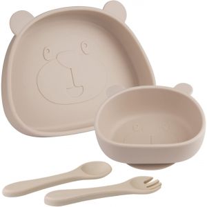 Kal-Coffret Repas Bebe,Vaisselle Bébé 4 Pièces,Set Repas Bébé,Bol Ventouse Pour Bébé,Couvert Bebe,Sans Bpa, Passe Au Lave Vaisselle Micro Onde - Neuf