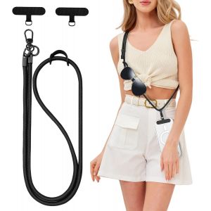 Kal-Tour De Cou Telephone, Lanière De Téléphone Réglable, Universelle Cordon Telephone Portable, Tour De Cou Smartphone Sangle Attache Avec 2 Patch Pour Lanière - Neuf