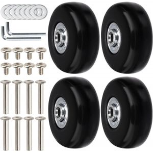 Lot De 4 Roulettes De Rechange En Caoutchouc Pour Valise, 50 Mm X 18 Mm, Pivotantes, Silencieuses, Universelles, Pour Valises, Chariots, Rollers - Neuf