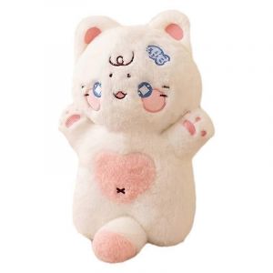 Poupée chat d'amour, cadeau de vacances pour petite amie, jouet en peluche-Blanc - Neuf