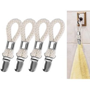 Eryi-4pcs Pince À Serviette,Accroche Torchon,Crochet Torchon Porte Serviette Salle De Bain,Clips Porte-Torchon Placards Serviettes Suspendues,Pince À Suspendre En Tissu Pour Serviette,Clips Pince Tor - Neuf