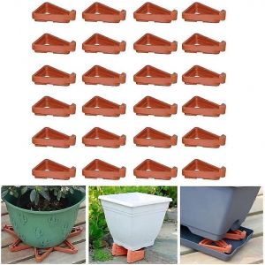 Lot de 24 pieds de pot de fleurs triangulaires pour l'intérieur et l'extérieur - Neuf