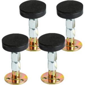 Lot de 4 supports télescopiques filetés anti-tremblement réglables (67-87 mm), fixations pour tête de lit, armoire, chaise, canapé - Neuf