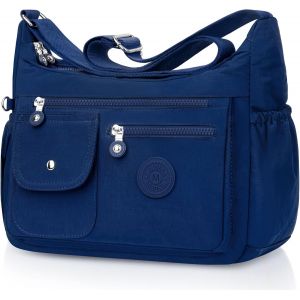 RFCBC-Sac Bandoulière Femme Nylon Sacs a Main Femmes Grand Impermeable Sacoche Multipoches Loisir Sacoches Messenger avec Bandoulière Réglable Besace pour Shopping, Travail, Voyage - Neuf