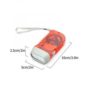 HUTP-Lampe de poche Dynamo auto-aliment&eacute;e en plein air Camping randonn&eacute;e lampe de poche &agrave; pression manuelle &eacute;quipement de Camping Mini lampe de poche LED Portable-red - Neuf