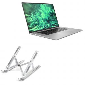 Stand Et support Pour HP ZBook Studio G10 16 Pouces QuickSwitch support d'ordinateur Portable Multi-Angle de Pliage de Montage en métal Argenté - Neuf