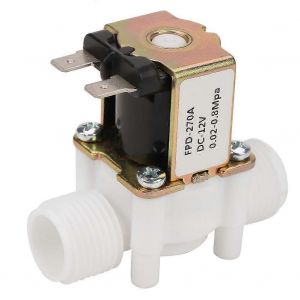 Normalement Ferm&eacute; DC12V Plastique G1/2 &Eacute;lectrique de l'&Eacute;lectrovanne de Distribution de l'Eau - Neuf
